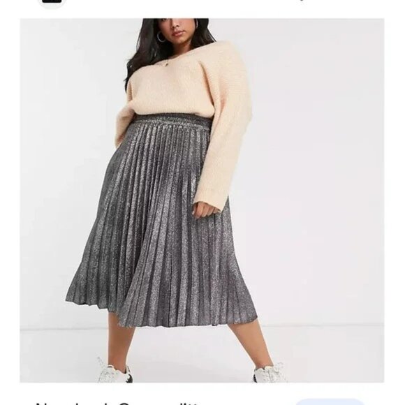 New Look silver glitter midi skirt - Picture 6 of 6